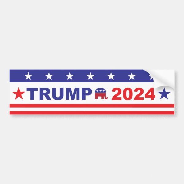 Donald Trump Bumper Sticker Stars Stripes
